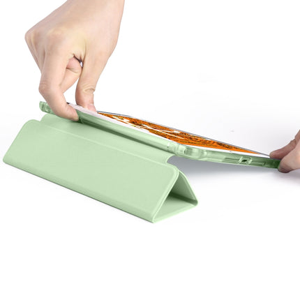 For iPad Mini 5 / Mini 4 3-folding Horizontal Flip PU Leather + Shockproof TPU Case with Holder & Pen Slot(Matcha Green)-garmade.com