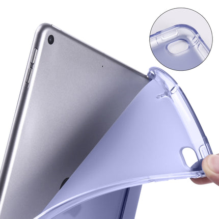 For iPad Mini 5 / Mini 4 3-folding Horizontal Flip PU Leather + Shockproof TPU Case with Holder & Pen Slot(Lavender Purple)-garmade.com
