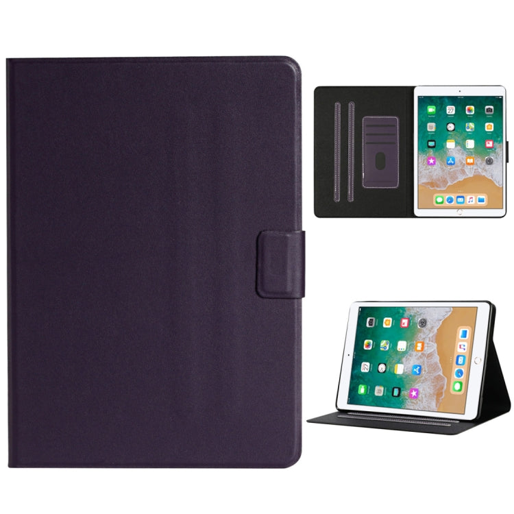 For iPad 9.7 (2017/2018) & Air 2 & Air Solid Color Horizontal Flip Leather Case with Card Slots & Holder & Sleep / Wake-up Function(Purple)-garmade.com