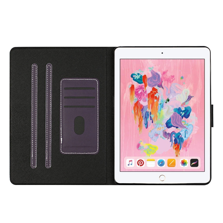 For iPad 9.7 (2017/2018) & Air 2 & Air Solid Color Horizontal Flip Leather Case with Card Slots & Holder & Sleep / Wake-up Function(Purple)-garmade.com