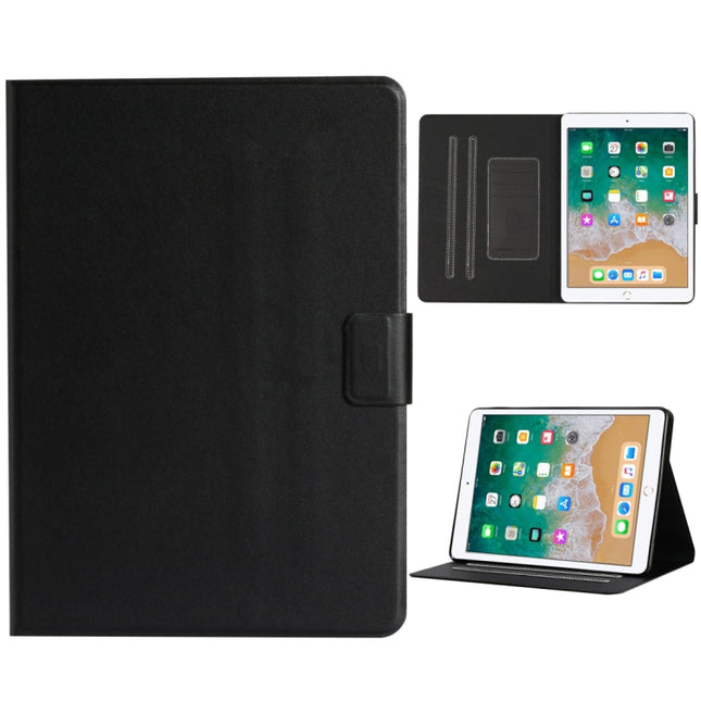 For iPad 9.7 (2017/2018) & Air 2 & Air Solid Color Horizontal Flip Leather Case with Card Slots & Holder & Sleep / Wake-up Function(Black)-garmade.com