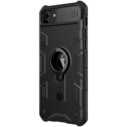 For iPhone SE 2020 / 8 / 7 NILLKIN Shockproof CamShield Armor Protective Case with Invisible Ring Holder(Black)-garmade.com