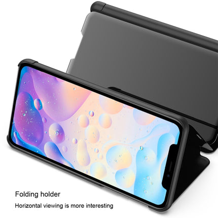 For iPhone 12 / 12 Pro Plated Mirror Horizontal Flip Leather Case with Holder(Black)-garmade.com