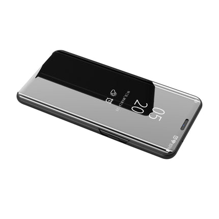 For iPhone 12 mini Plated Mirror Horizontal Flip Leather Case with Holder(Black)-garmade.com