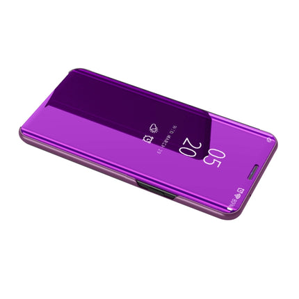 For iPhone 12 mini Plated Mirror Horizontal Flip Leather Case with Holder(Purple)-garmade.com