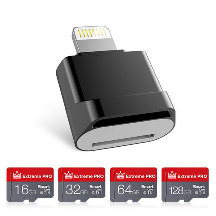 MicroDrive 8pin To TF Card Adapter Mini iPhone & iPad TF Card Reader (Black)-garmade.com