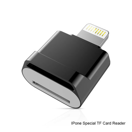 MicroDrive 8pin To TF Card Adapter Mini iPhone & iPad TF Card Reader (Black)-garmade.com