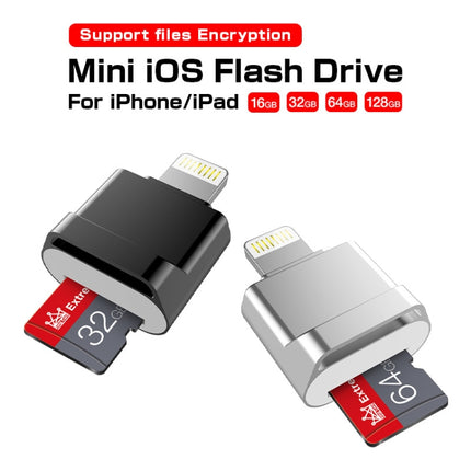 MicroDrive 8pin To TF Card Adapter Mini iPhone & iPad TF Card Reader (Silver)-garmade.com