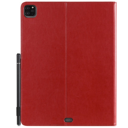 For iPad Pro 12.9 (2020) & (2018) Cat Bee Embossing Pattern Horizontal Flip Leather Tablet Case with Holder & Card Slots & Wallet & Pen Slot(Red)-garmade.com