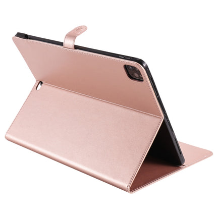 For iPad Pro 12.9 (2020) & (2018) Cat Bee Embossing Pattern Horizontal Flip Leather Tablet Case with Holder & Card Slots & Wallet & Pen Slot(Rose Gold)-garmade.com