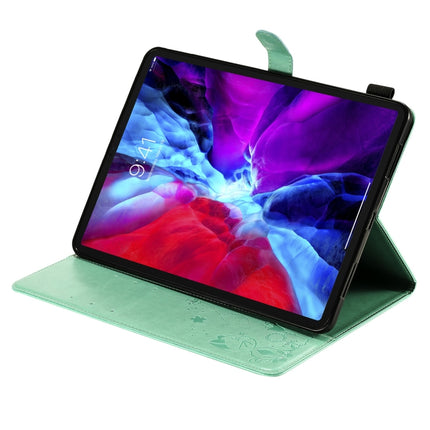 For iPad Pro 11 (2020) & (2018) Cat Bee Embossing Pattern Horizontal Flip Leather Tablet Case with Holder & Card Slots & Wallet & Pen Slot & Wake-up / Sleep Function(Green)-garmade.com
