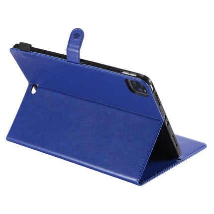 For iPad Pro 11 (2020) & (2018) Cat Bee Embossing Pattern Horizontal Flip Leather Tablet Case with Holder & Card Slots & Wallet & Pen Slot & Wake-up / Sleep Function(Blue)-garmade.com