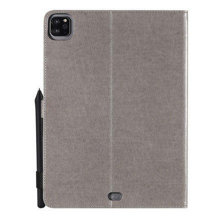 For iPad Pro 11 (2020) & (2018) Cat Bee Embossing Pattern Horizontal Flip Leather Tablet Case with Holder & Card Slots & Wallet & Pen Slot & Wake-up / Sleep Function(Grey)-garmade.com