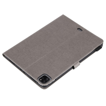 For iPad Pro 11 (2020) & (2018) Cat Bee Embossing Pattern Horizontal Flip Leather Tablet Case with Holder & Card Slots & Wallet & Pen Slot & Wake-up / Sleep Function(Grey)-garmade.com