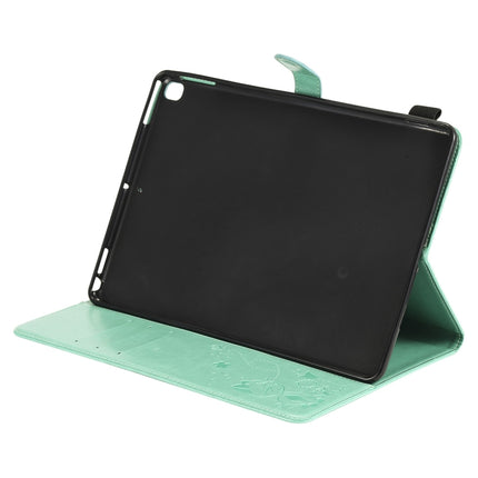 For iPad 10.2 / Air (2019) / Pro 10.5 Cat Bee Embossing Pattern Horizontal Flip Leather Case with Holder & Card Slots & Wallet & Pen Slot & Wake-up / Sleep Function(Green)-garmade.com