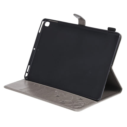 For iPad 10.2 / Air (2019) / Pro 10.5 Cat Bee Embossing Pattern Horizontal Flip Leather Case with Holder & Card Slots & Wallet & Pen Slot & Wake-up / Sleep Function(Grey)-garmade.com