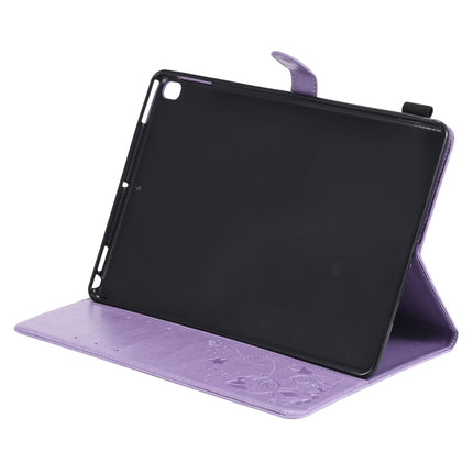 For iPad 10.2 / Air (2019) / Pro 10.5 Cat Bee Embossing Pattern Horizontal Flip Leather Case with Holder & Card Slots & Wallet & Pen Slot & Wake-up / Sleep Function(Purple)-garmade.com