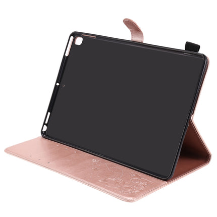 For iPad 10.2 / Air (2019) / Pro 10.5 Cat Bee Embossing Pattern Horizontal Flip Leather Case with Holder & Card Slots & Wallet & Pen Slot & Wake-up / Sleep Function(Rose Gold)-garmade.com