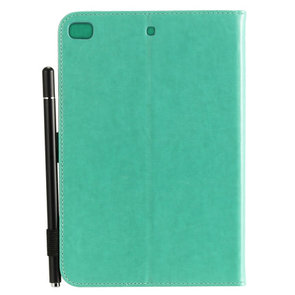 For iPad mini 5 / 4 / 3 / 2 / 1 Cat Bee Embossing Pattern Horizontal Flip Leather Case with Holder & Card Slots & Wallet & Pen Slot & Wake-up / Sleep Function(Green)-garmade.com
