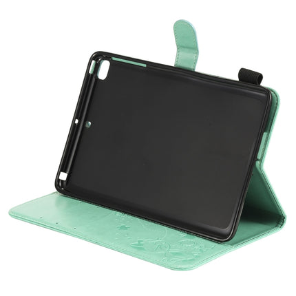 For iPad mini 5 / 4 / 3 / 2 / 1 Cat Bee Embossing Pattern Horizontal Flip Leather Case with Holder & Card Slots & Wallet & Pen Slot & Wake-up / Sleep Function(Green)-garmade.com