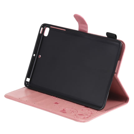 For iPad mini 5 / 4 / 3 / 2 / 1 Cat Bee Embossing Pattern Horizontal Flip Leather Case with Holder & Card Slots & Wallet & Pen Slot & Wake-up / Sleep Function(Pink)-garmade.com