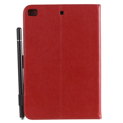 For iPad mini 5 / 4 / 3 / 2 / 1 Cat Bee Embossing Pattern Horizontal Flip Leather Case with Holder & Card Slots & Wallet & Pen Slot & Wake-up / Sleep Function(Red)-garmade.com
