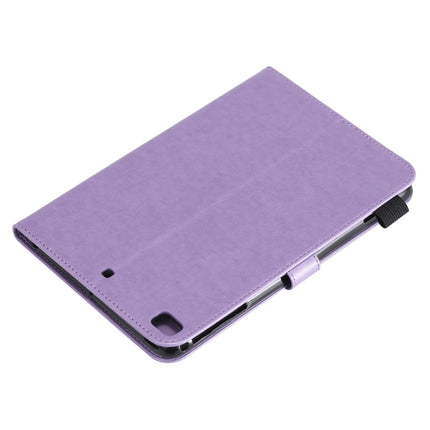 For iPad mini 5 / 4 / 3 / 2 / 1 Cat Bee Embossing Pattern Horizontal Flip Leather Case with Holder & Card Slots & Wallet & Pen Slot & Wake-up / Sleep Function(Purple)-garmade.com