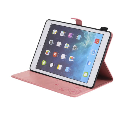 For iPad Air 2 / Air / 9.7 (2018) & (2017) Cat Bee Embossing Pattern Horizontal Flip Leather Case with Holder & Card Slots & Wallet & Pen Slot & Wake-up / Sleep Function(Pink)-garmade.com