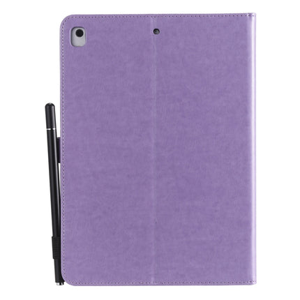 For iPad Air 2 / Air / 9.7 (2018) & (2017) Cat Bee Embossing Pattern Horizontal Flip Leather Case with Holder & Card Slots & Wallet & Pen Slot & Wake-up / Sleep Function(Purple)-garmade.com