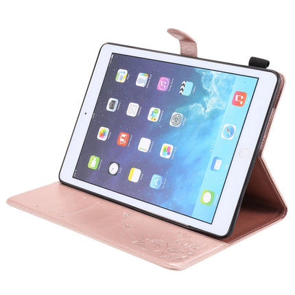 For iPad Air 2 / Air / 9.7 (2018) & (2017) Cat Bee Embossing Pattern Horizontal Flip Leather Case with Holder & Card Slots & Wallet & Pen Slot & Wake-up / Sleep Function(Rose Gold)-garmade.com