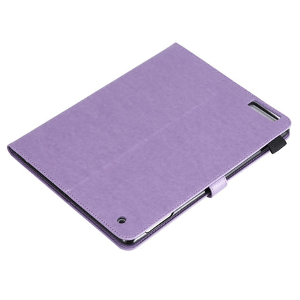 For iPad 4 / 3 / 2 Cat Bee Embossing Pattern Horizontal Flip Leather Case with Holder & Card Slots & Wallet & Pen Slot & Wake-up / Sleep Function(Purple)-garmade.com