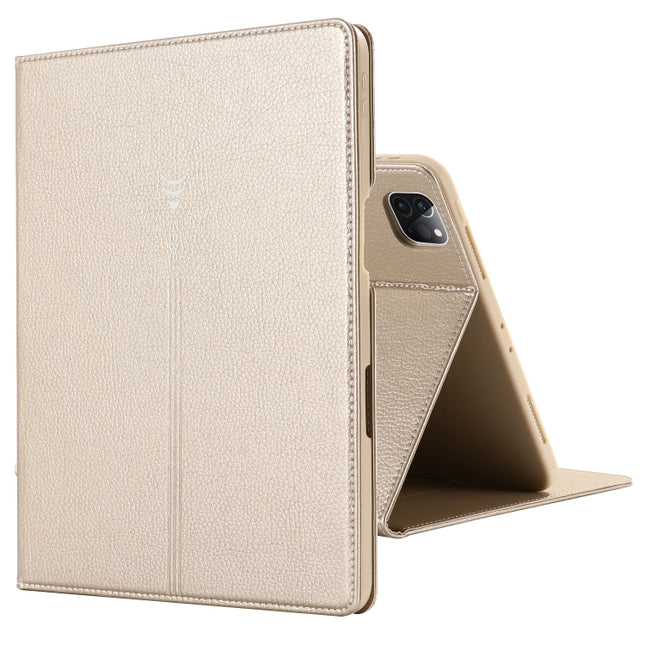 For iPad Pro 11 inch (2020) GEBEI PU+TPU Horizontal Flip Protective Tablet Case with Holder & Card Slots(Gold)-garmade.com