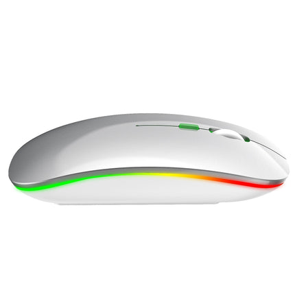 HXSJ M40 2.4GHZ 800,1200,1600dpi Third Gear Adjustment Colorful Wireless Mouse USB Rechargeable(Silver)-garmade.com