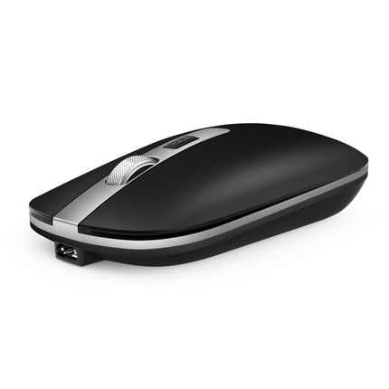 HXSJ M50 2.4GHZ 800,1200,1600dpi Three Gear Adjustment Dual-mode Wireless Mouse USB + Bluetooth 5.1 Rechargeable(Black)-garmade.com