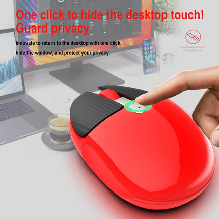 HXSJ M106 2.4GHZ 1600dpi Single-mode Wireless Mouse USB Rechargeable(Red)-garmade.com