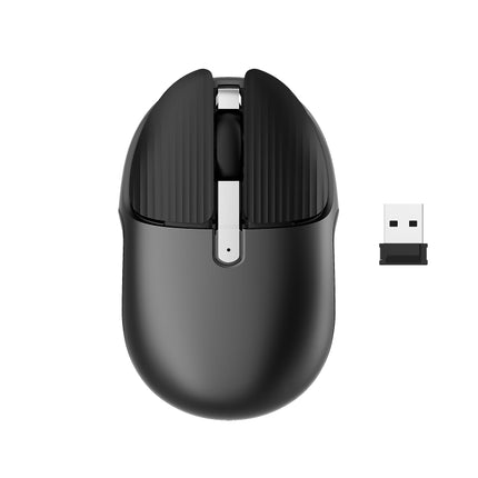 HXSJ M106 2.4GHZ 1600dpi Single-mode Wireless Mouse USB Rechargeable(Black)-garmade.com