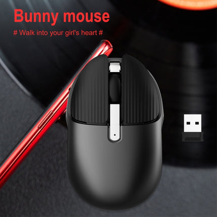 HXSJ M106 2.4GHZ 1600dpi Single-mode Wireless Mouse USB Rechargeable(Black)-garmade.com