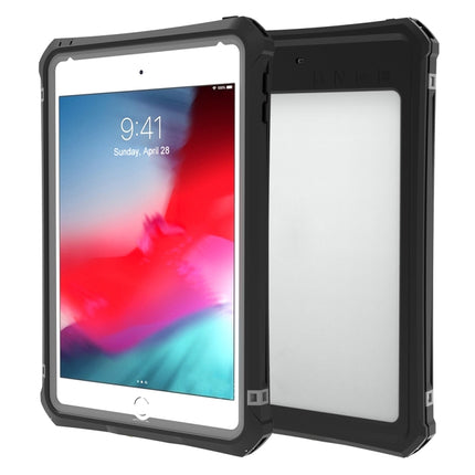 For iPad mini (2019) RedPepper Shockproof Waterproof PC + TPU Protective Case with Lanyard & Holder(Black)-garmade.com