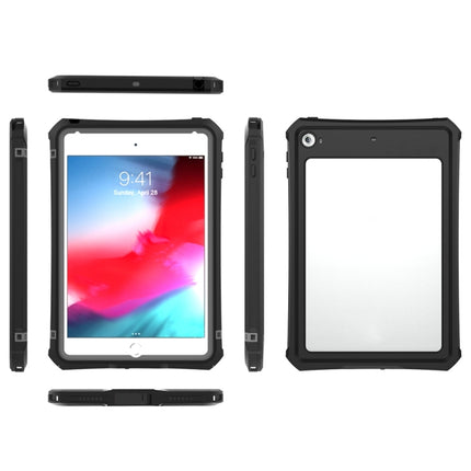 For iPad mini (2019) RedPepper Shockproof Waterproof PC + TPU Protective Case with Lanyard & Holder(Black)-garmade.com