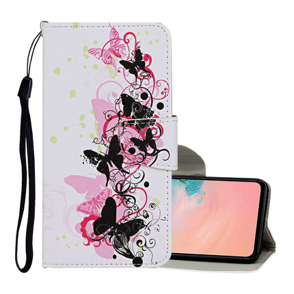 For Samsung Galaxy S20 Colored Drawing Pattern Horizontal Flip Leather Case with Holder & Card Slots & Wallet & Lanyard(Four Butterflies)-garmade.com