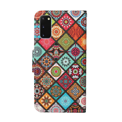 For Samsung Galaxy S20 Colored Drawing Pattern Horizontal Flip Leather Case with Holder & Card Slots & Wallet & Lanyard(Ethnic Style)-garmade.com