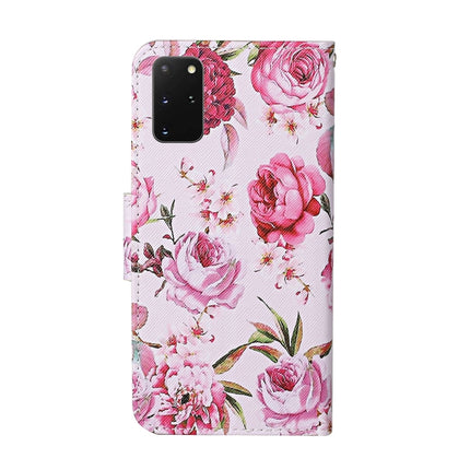 For Samsung Galaxy S20+ Colored Drawing Pattern Horizontal Flip Leather Case with Holder & Card Slots & Wallet & Lanyard(Peonies)-garmade.com