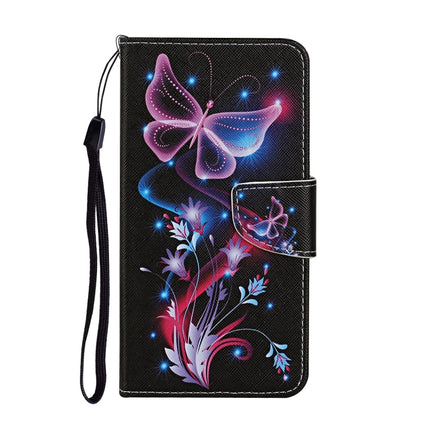 For Samsung Galaxy S20+ Colored Drawing Pattern Horizontal Flip Leather Case with Holder & Card Slots & Wallet & Lanyard(Fluorescent Butterfly)-garmade.com