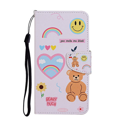 For Samsung Galaxy S20 Ultra Colored Drawing Pattern Horizontal Flip Leather Case with Holder & Card Slots & Wallet & Lanyard(Smiling Bear)-garmade.com