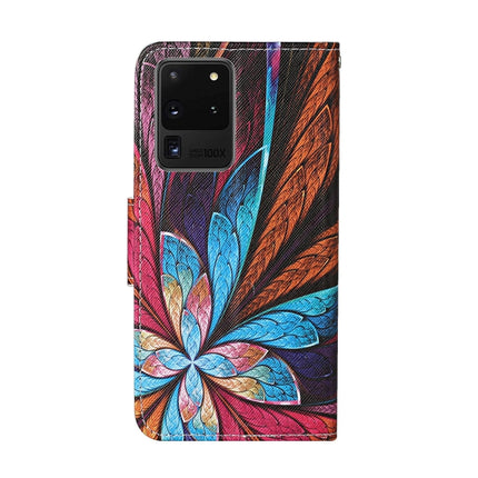 For Samsung Galaxy S20 Ultra Colored Drawing Pattern Horizontal Flip Leather Case with Holder & Card Slots & Wallet & Lanyard(Colorful Flowers)-garmade.com