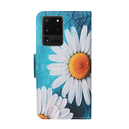 For Samsung Galaxy S20 Ultra Colored Drawing Pattern Horizontal Flip Leather Case with Holder & Card Slots & Wallet & Lanyard(Chrysanthemum)-garmade.com