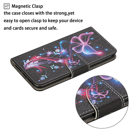 For Samsung Galaxy S20 Ultra Colored Drawing Pattern Horizontal Flip Leather Case with Holder & Card Slots & Wallet & Lanyard(Fluorescent Butterfly)-garmade.com