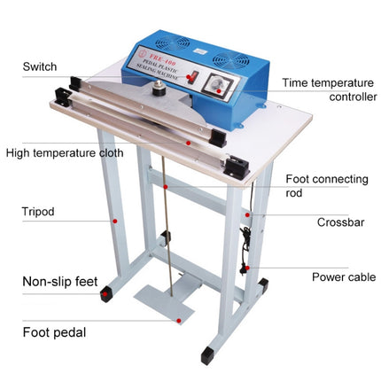 Pedal Type Sealing Machine Heat Shrinkable Film Cutting Machine Plastic Bag Sealer, EU Plug, Specification:Model 500-garmade.com