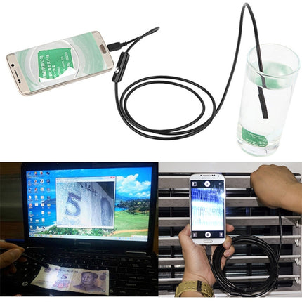 AN97 Waterproof Micro USB Endoscope Hard Tube Inspection Camera for Parts of OTG Function Android Mobile Phone, with 6 LEDs, Lens Diameter:7mm(Length: 10m)-garmade.com