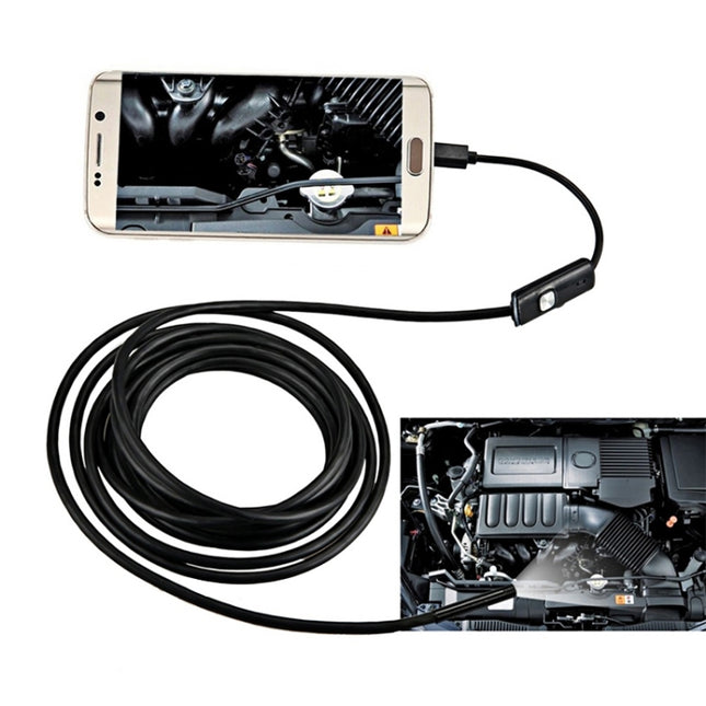AN97 Waterproof Micro USB Endoscope Hard Tube Inspection Camera for Parts of OTG Function Android Mobile Phone, with 6 LEDs, Lens Diameter:8mm(Length: 1m)-garmade.com